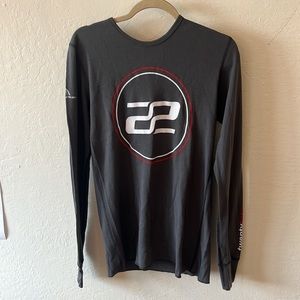 Men’s World Bicycle Relief grey long sleeve thermal shirt, size medium